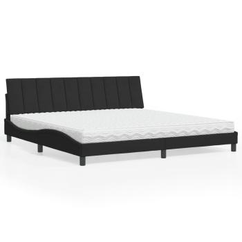 ARDEBO.de - Bett mit Matratze Schwarz 200x200 cm Samt