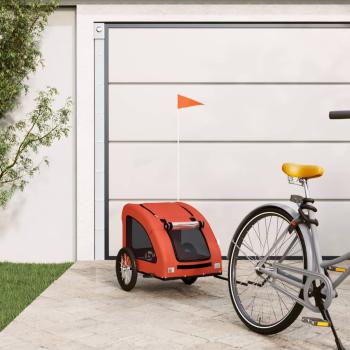 ARDEBO.de - Fahrradanhänger für Hunde Orange Oxford-Gewebe und Eisen