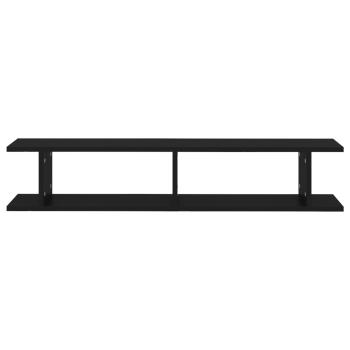 Wandregale 2 Stk. Schwarz 105x18x20 cm Holzwerkstoff