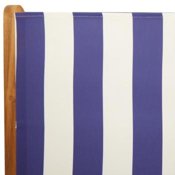 ARDEBO.de - Gartenstühle Verstellbar 8 Stk. Blau Weiß Stoff und Massivholz
