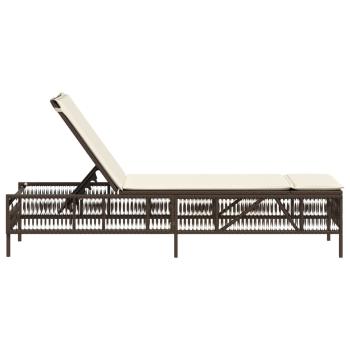 ARDEBO.de - Sonnenliege mit Auflage Braun Poly Rattan