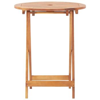 3-tlg. Bistro-Set Blau und Weiß Stoff und Massivholz