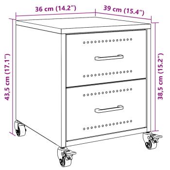 Nachttische 2 Stk. Weiß 36x39x43,5 cm Stahl