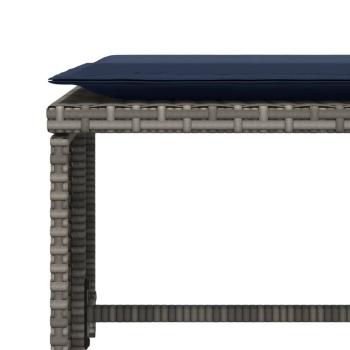 Gartenstuhl mit Fußhocker Grau Poly Rattan