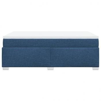 Boxspringbett mit Matratze Blau 120x200 cm Stoff