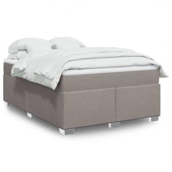 ARDEBO.de - Boxspringbett mit Matratze Taupe 160x200 cm Stoff