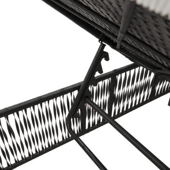 ARDEBO.de - Sonnenliegen mit Auflagen 2 Stk. Schwarz Poly Rattan