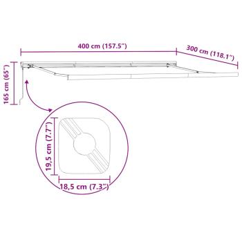 Markise Einziehbar Anthrazit und Weiß 4x3 m Stoff und Aluminium