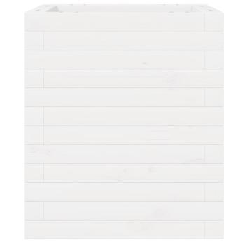 Pflanzkübel Weiß 40x40x46 cm Massivholz Kiefer