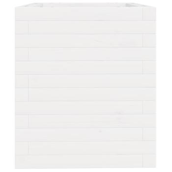 Pflanzkübel Weiß 40x40x46 cm Massivholz Kiefer