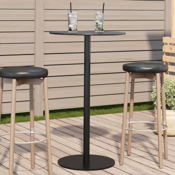 ARDEBO.de - Gartentisch Rund Schwarz Ø60x105 cm Stahl