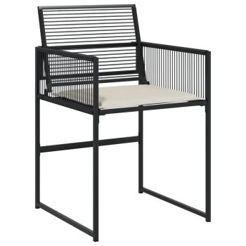 13-tlg. Garten-Essgruppe mit Kissen Schwarz Poly Rattan