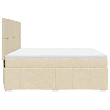 Boxspringbett mit Matratze Creme 180x200 cm Stoff