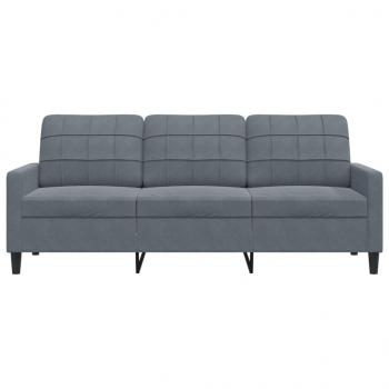3-Sitzer-Sofa Dunkelgrau 180 cm Samt