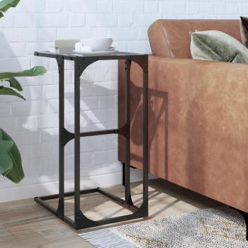 ARDEBO.de - Beistelltisch mit Glasplatte Transparent 40x30x61,5 cm Stahl