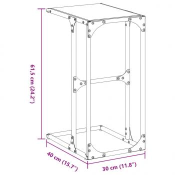 Beistelltisch mit Glasplatte Transparent 40x30x61,5 cm Stahl