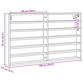 Vitrinenschrank Sonoma-Eiche 100x8,5x58 cm Holzwerkstoff