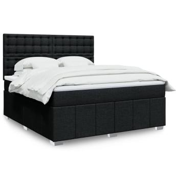 ARDEBO.de - Boxspringbett mit Matratze Schwarz 180x200 cm Stoff