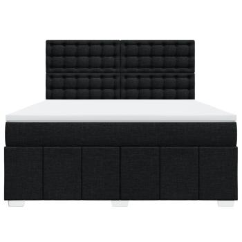 Boxspringbett mit Matratze Schwarz 180x200 cm Stoff
