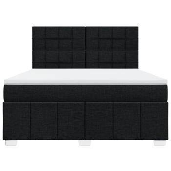 Boxspringbett mit Matratze Schwarz 180x200 cm Stoff