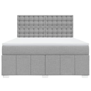 Boxspringbett mit Matratze Hellgrau 180x200 cm Stoff