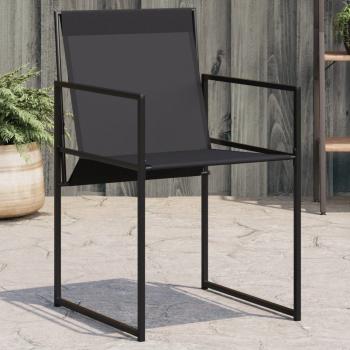 ARDEBO.de - Gartenstühle 4 Stk. Schwarz Stahl und Textilene