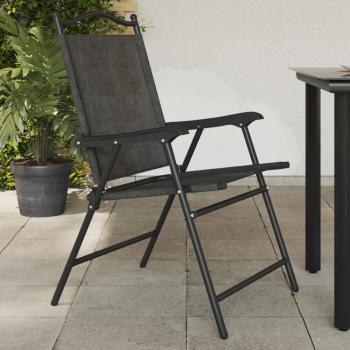ARDEBO.de - Klappbare Gartenstühle 4 Stk. Graumeliert Stahl und Textilene