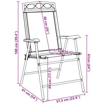 Klappbare Gartenstühle 4 Stk. Graumeliert Stahl und Textilene
