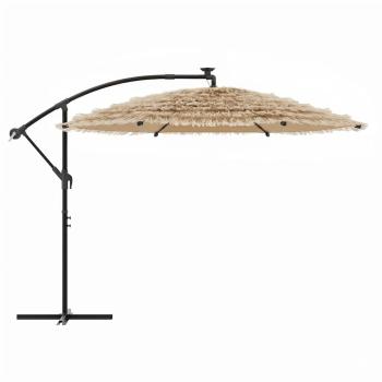 Sonnenschirm mit LED und Stahlmast Braun 246x246x230 cm