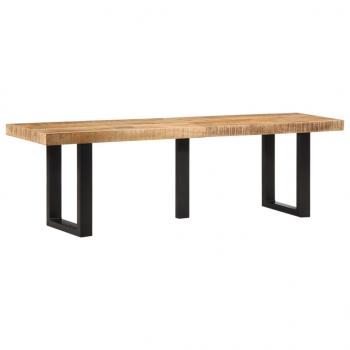 ARDEBO.de - Bank 160 cm Raues Mangoholz und Stahl