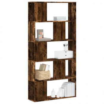 ARDEBO.de - Bücherregal 5 Böden Räuchereiche 80,5x23,5x162,5 Holzwerkstoff