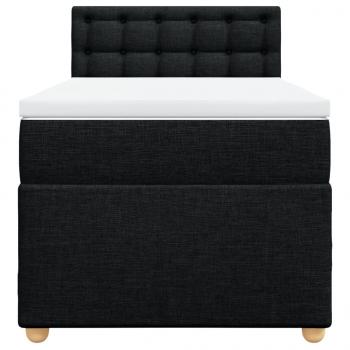Boxspringbett mit Matratze Schwarz 80x200 cm Stoff