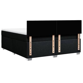 Boxspringbett mit Matratze Schwarz 180x200 cm Stoff