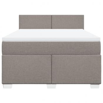 Boxspringbett mit Matratze Taupe 160x200 cm Stoff