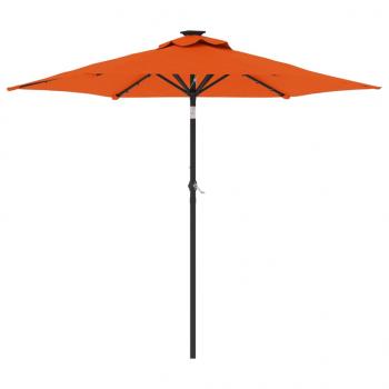Sonnenschirm mit LED und Stahlmast Terracotta 225x225x212 cm