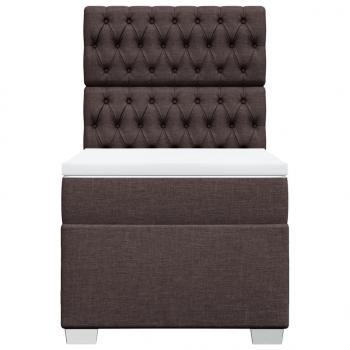 Boxspringbett mit Matratze Dunkelbraun 90x200 cm Stoff
