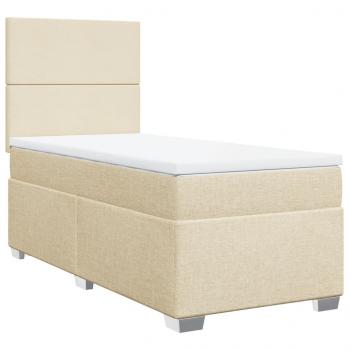 Boxspringbett mit Matratze Creme 90x190 cm Stoff