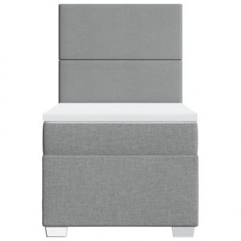 Boxspringbett mit Matratze Hellgrau 90x190 cm Stoff