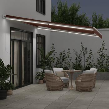 Markise Manuell mit LED Braun 450x350 cm