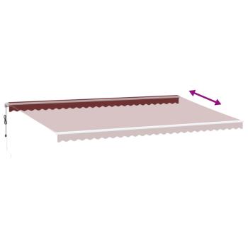 Markise Automatisch mit LED Weinrot 600x350 cm