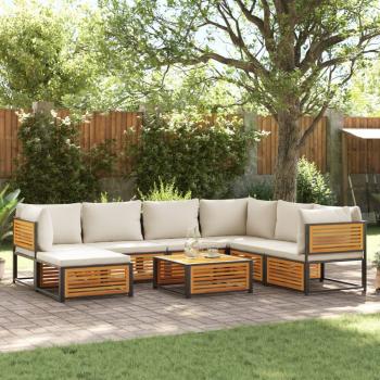 ARDEBO.de - 8-tlg. Garten-Sofagarnitur mit Kissen Massivholz Akazie