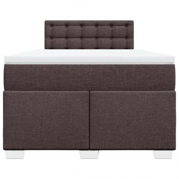 Boxspringbett mit Matratze Dunkelbraun 120x200 cm Stoff