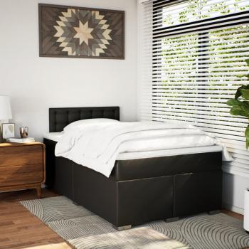 Boxspringbett mit Matratze Schwarz 120x200 cm Kunstleder