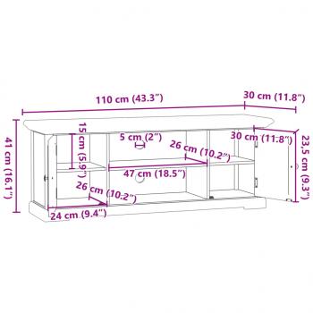 TV-Schrank Weiß 110x30x41 cm Holzwerkstoff