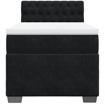 Boxspringbett mit Matratze Schwarz 90x190 cm Samt