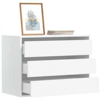 ARDEBO.de - Kommode Weiß 80x41x58 cm Holzwerkstoff