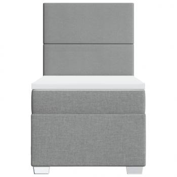 Boxspringbett mit Matratze Hellgrau 90x190 cm Stoff