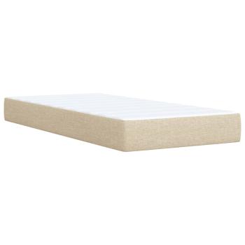 ARDEBO.de - Boxspringbett mit Matratze Creme 90x200 cm Stoff