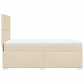ARDEBO.de - Boxspringbett mit Matratze Creme 90x200 cm Stoff