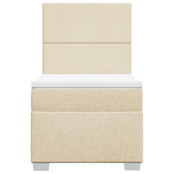Boxspringbett mit Matratze Creme 90x200 cm Stoff